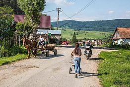 Motorrad Rumänien Dorf